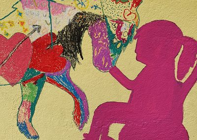 Das Bild ist ein buntes Kunstwerk