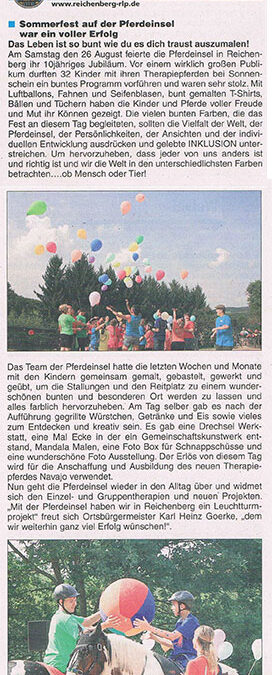Zeitungsbericht Reichenberg