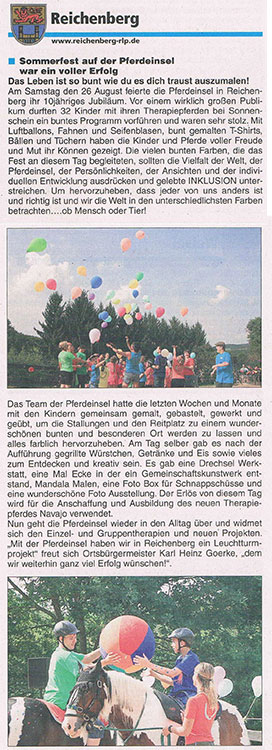 Zeitungsbericht Reichenberg